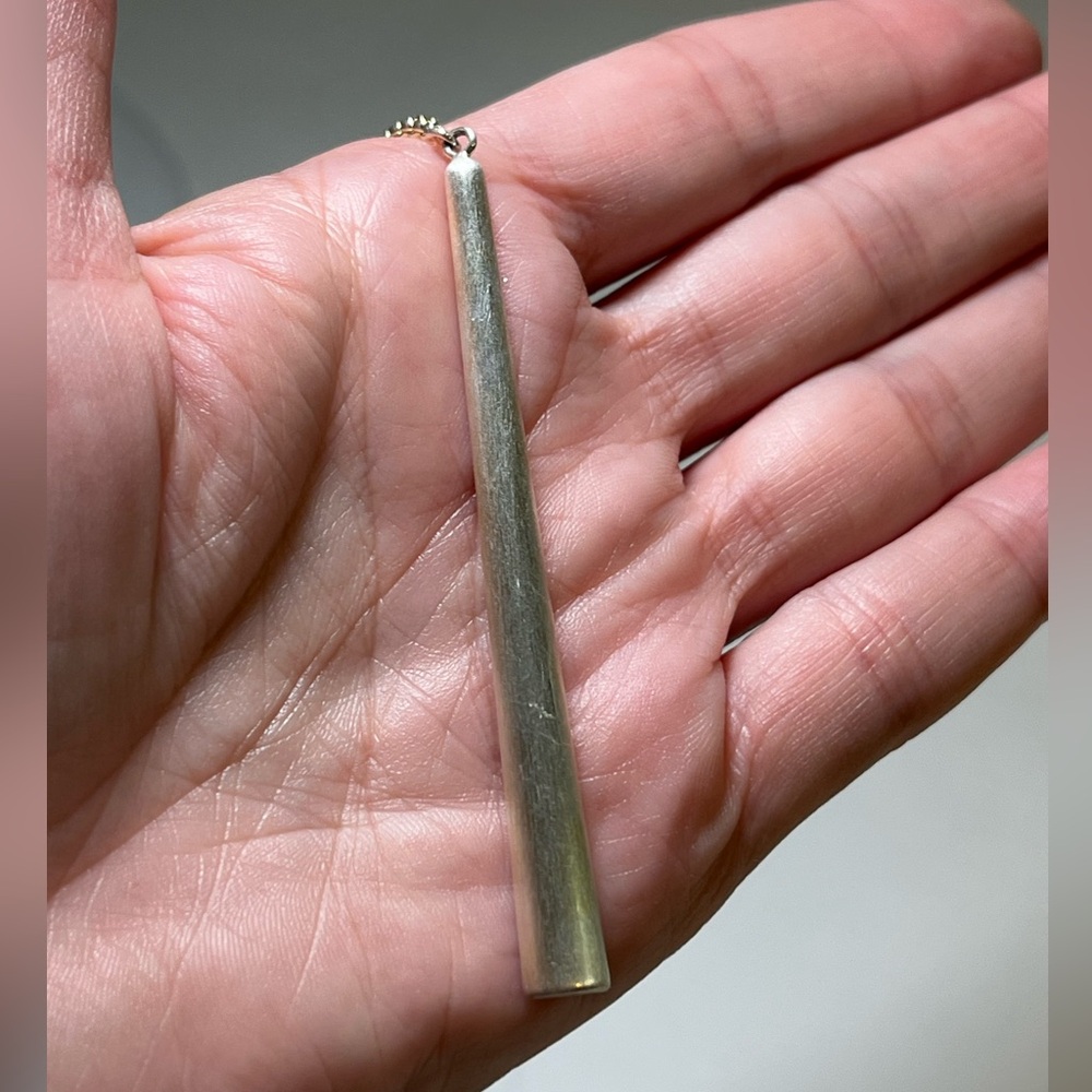 🎉HP🎉 NWOT: adjustable silver necklace with circle and long pendant - Picture 6 of 11